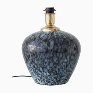 Mid-Century Venini Murano Glass Black and White Table Lamp, 1950s