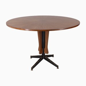 Vintage Round Wooden Table by Carlo Ratti for Lissoni, 1960s