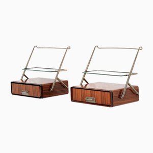 Tables de Chevet en Palissandre en Laiton Bruni par Silvio Cavatorta, 1950s, Set de 2