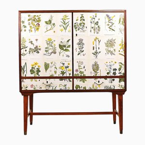 Mueble sueco moderno con ilustraciones de Cam Lindman, años 40