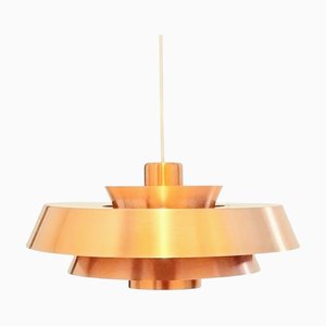 Mid-Century Brass Nova Pendant attributed to Jo Hammerborg for Fog & Mørup, Denmark, 1960s