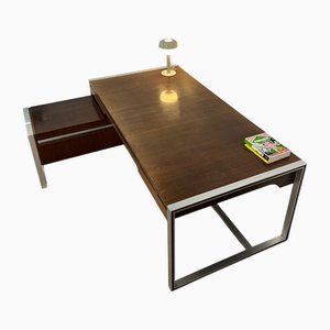 Grand Bureau Double Face en Palissandre Verni par Claude Gaillard pour Ligne Roset, 1970s, Set de 2