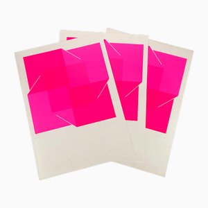Joachim Albrecht, Concrete Composition in Neon Pink, 1970s, Color Screen Print