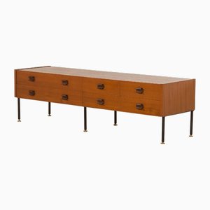 Mid-Century Modern Italian Low Sideboard in Teak, 1970s