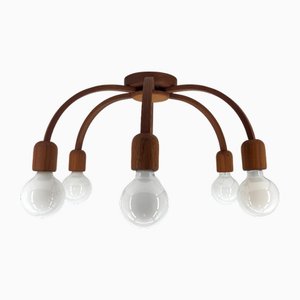 Six-Light Ceiling Lamp in Teak from Domus, 1960s