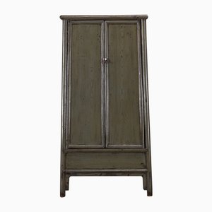 Tall Grey Lacquer Tapered Cabinet, 1920s