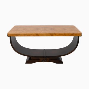 Tavolino da caffè Art Déco in radica di Norvegia di Aase Dreieri, anni '30