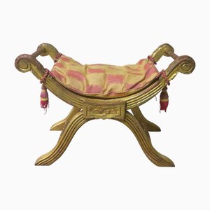 Tabouret Cruciforme Parcel Antique Doré