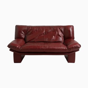 Vintage Sofa in Red Leather by Nicoletti Salotti, 1980s