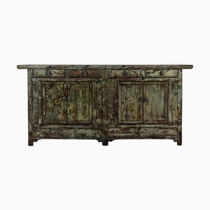 Green Lacquer Four Door Sideboard, 1920s