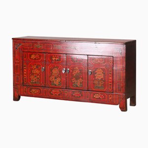 Dongbei Red Floral Sideboard, 1920s