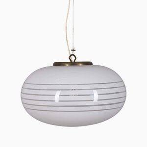 Italienische Vintage Hängelampe aus Metall & Muranoglas, 1960er