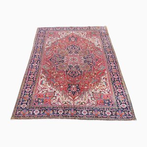 Large Antique Heriz Hand-Woven Rug with Geometric Design, 1910