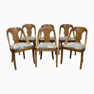 Sillas Góndola de caoba rubia, siglo XX. Juego de 6