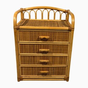 Cassettiera in vimini, anni '80