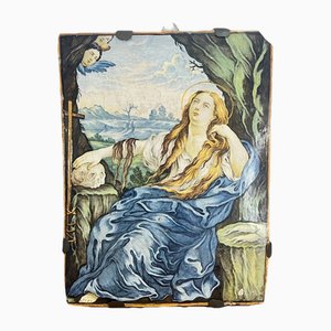 Bernardino Gentili, The Penitent Magdalene, 1750, Majolica Tile