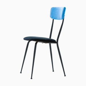 Sedia da scrivania in velluto e ferro, Italia, anni '50