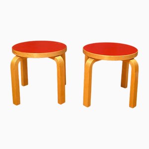 Sgabelli NE60 attribuiti ad Alvar Aalto per Artek, Finlandia, anni '80, set di 2