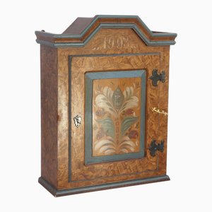 Vintage Hand Painted Wooden Cabinet, 1950s