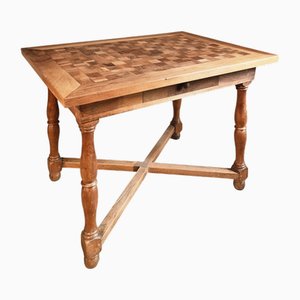 French Walnut Writing Table with Drawer, 1920s-1930s