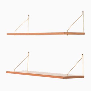 Mid-Century Modern Danish Teak Floating Shelves, 1960s, Set of 2