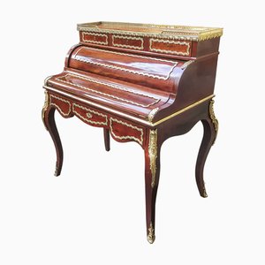 French Napoleon III Cylinder Drop-Leaf Desk