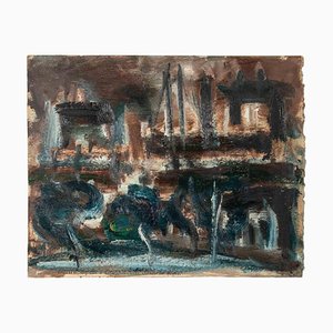 Diamantino Riera, Landscape, Gouache, Mid-20th Century