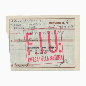 Joseph Beuys, Operazione 7000 Eichen, Original Receipt, 1985