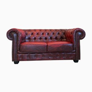 Chesterfield Two-Seater Sofa in Leather, 2000s