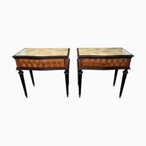 Mid-Century Modern Italian Art Deco Nightstands, 1950s, Set of 2