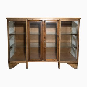 Holz Ladenvitrine mit Glaspaneelen, 1930er