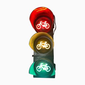 Vintage Bicycle Traffic Light with Electric Plug