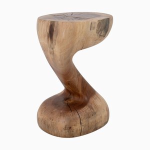 Walnut Wooden Sculptural Side Table by Logniture