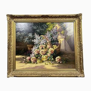 Louis Lartigau, French School Floral Still Life, 19th Century, Oil on Canvas