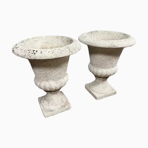 Large Medici Stone Vases, Set of 2