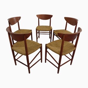 Modell 316 Dining Chairs by Peter Hvidt & Orla Mølgaard-Nielsen for Søborg Furniture, Denmark, 1950s, Set of 5