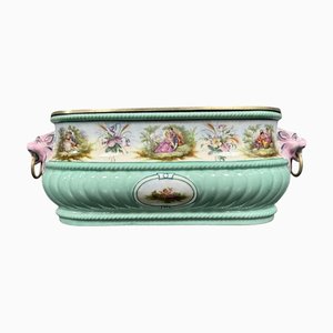 Renaissance Style Bottle Cooler in Polychrome Porcelain