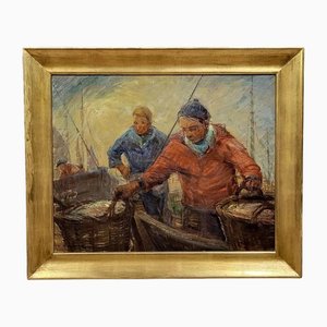 Pierre Verbeke, Figures, 1930s, Oil on Canvas, Framed