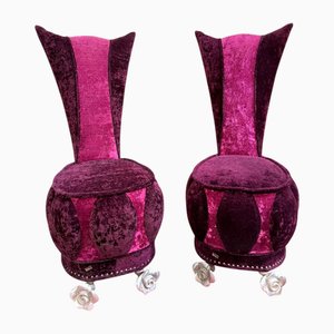 Lila Samtstühle von Bretz, 2er Set