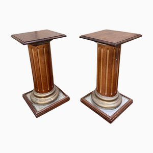 Colonnes en Bois et Dorures, Set de 2