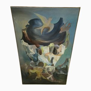 Rault Eggens, Composition Moderniste, Huile sur Toile