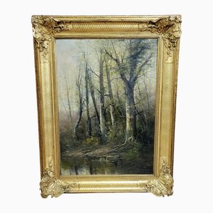 Louis Gustave Ricard, River in the Undergrowth, Oil on Canvas, Framed