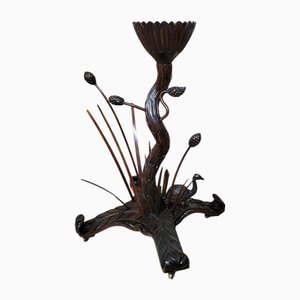 Vaso antico in legno intagliato, Asia, fine XIX secolo