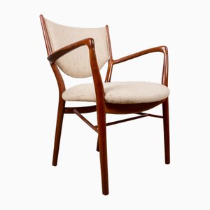 Poltrona BO-72 in teak e tessuto di Finn Jhul per Bovirke, Danimarca, 1946