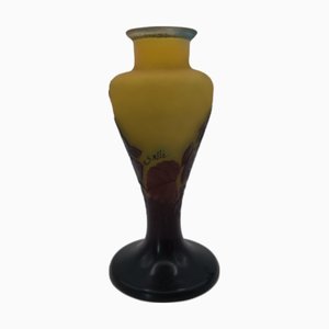 Emile Gallé: Keramik, Glas und Möbel des Landschaftsvase aus Glas im Jugendstil von Emile Gallé für