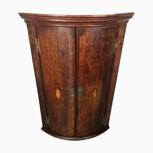 Georgian Oak Bow Front Corner Cabinet, 18th Century