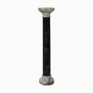 Antique Black and White Marble Column, 1800s