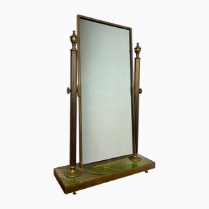 Mid-Century Art Deco Style Brass and Onyx Dressing Table Mirror, 1950s