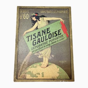 French Art Nouveau Tisane Gauloise Advertising Panel Poster by Paul Berthon, 1920s