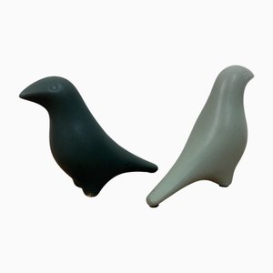 Uccelli minimalisti in ceramica, anni '90, set di 2